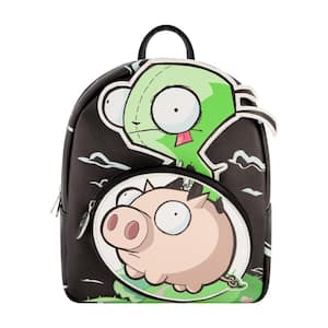 Invader Gir on Pig 10 in. Black Mini Backpack