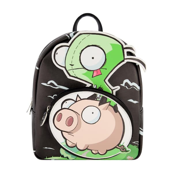 Nickelodeon Invader Gir on Pig 10 in. Black Mini Backpack