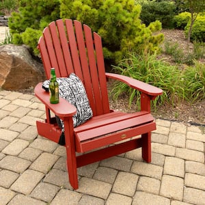 King Hamilton Rustic Red Folding and Reclining Recycled Plastic Adirondack Chair