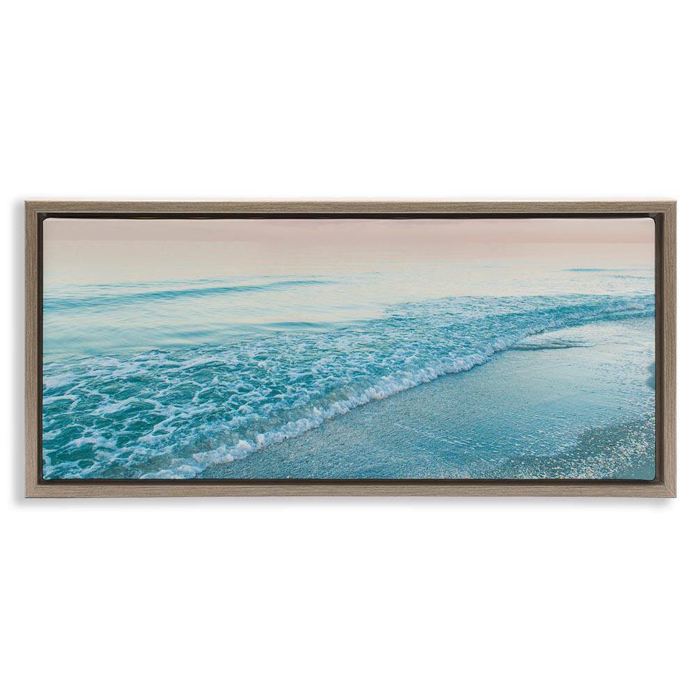 Luminous Sunset over Beach by Mary Lou Johnson Brown Floater Frame Nature Graphic Art Print 11 in. x 25 in. price history on PriceWatchPro