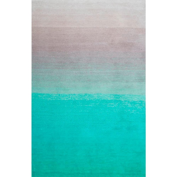 nuLOOM Luxe Ombre Turquoise 9 ft. x 12 ft. Area Rug