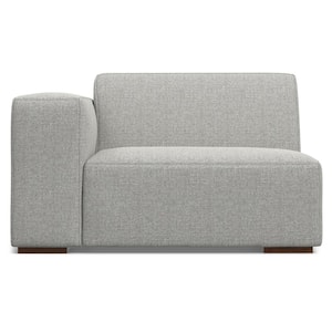 Rex 44 in. Straight Arm Tightly Woven Performance Fabric Rectangle Left-Arm Sofa Module in. Pale Grey