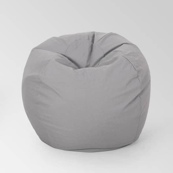 Noble House Chrisholm Light Grey Bean Bag (25 in. x 34 in. x 34 in.)