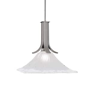 Aspen 100-Watt 1-Light Graphite Shaded Mini Pendant Light with Glass Shade