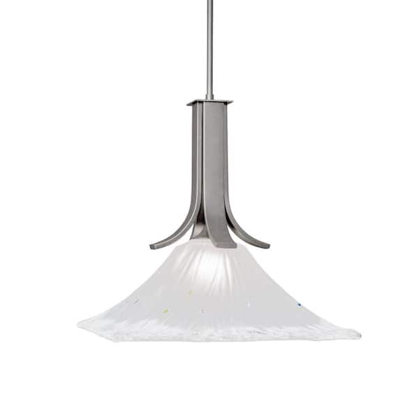 Unbranded Aspen 100-Watt 1-Light Graphite Shaded Mini Pendant Light with Glass Shade