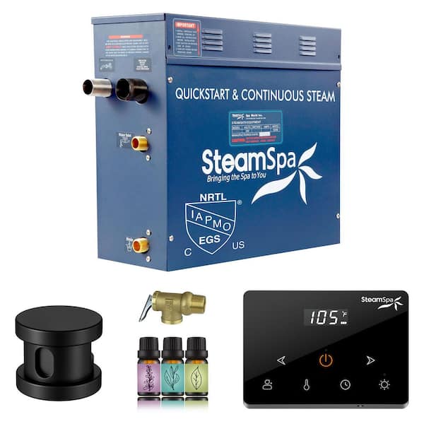 Oasis Series 6000-Watt Steam Generator with Continuous Steam Plus Fully Wireless Handheld Control in Matte Black