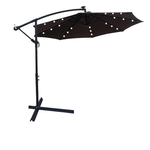 Unbranded 10 ft. Waterproof Market Patio Umbrella in Chocolate