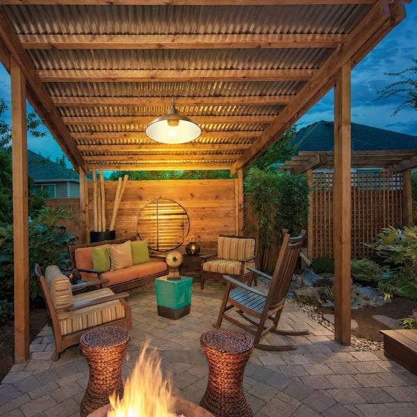 Solar Powered Outdoor Pendant Light with Remote, Warm White
