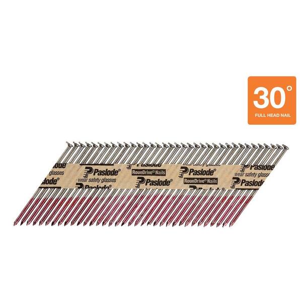 Paslode 3 In X 0 131 Gauge 30 Degree Brite Smooth Shank Paper Tape Framing Nails 2500 Per Box 6500 The Home Depot