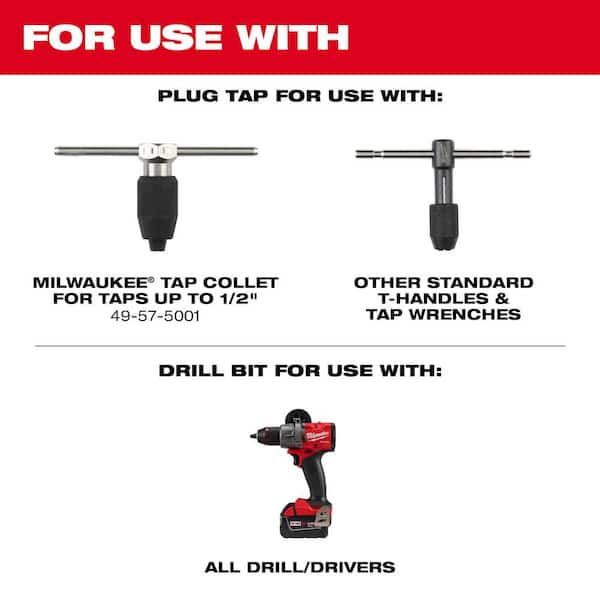 Milwaukee 1/4 in. -20 NC Straight Flute Plug Tap and #7 Drill Bit 