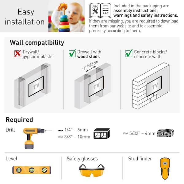 Barkan 1 meter lange tv-wandbeugel, 13-80 inch dubbele arm, zwenkbaar/volledige beweging plat en gebogen televisie tv-beugel, houdt tot 50 kg, extra stabiel, 101 cm, voor LED OLED LCD, max. VESA