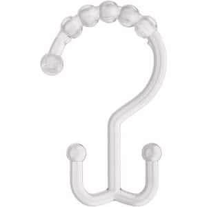 Plastic Shower Curtain Hooks, Shower Curtain, Double Shower Curtain Rings/Hooks, in Clear