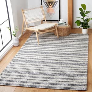 Marbella Ivory/Gray 4 ft. x 6 ft. Striped Interlace Area Rug