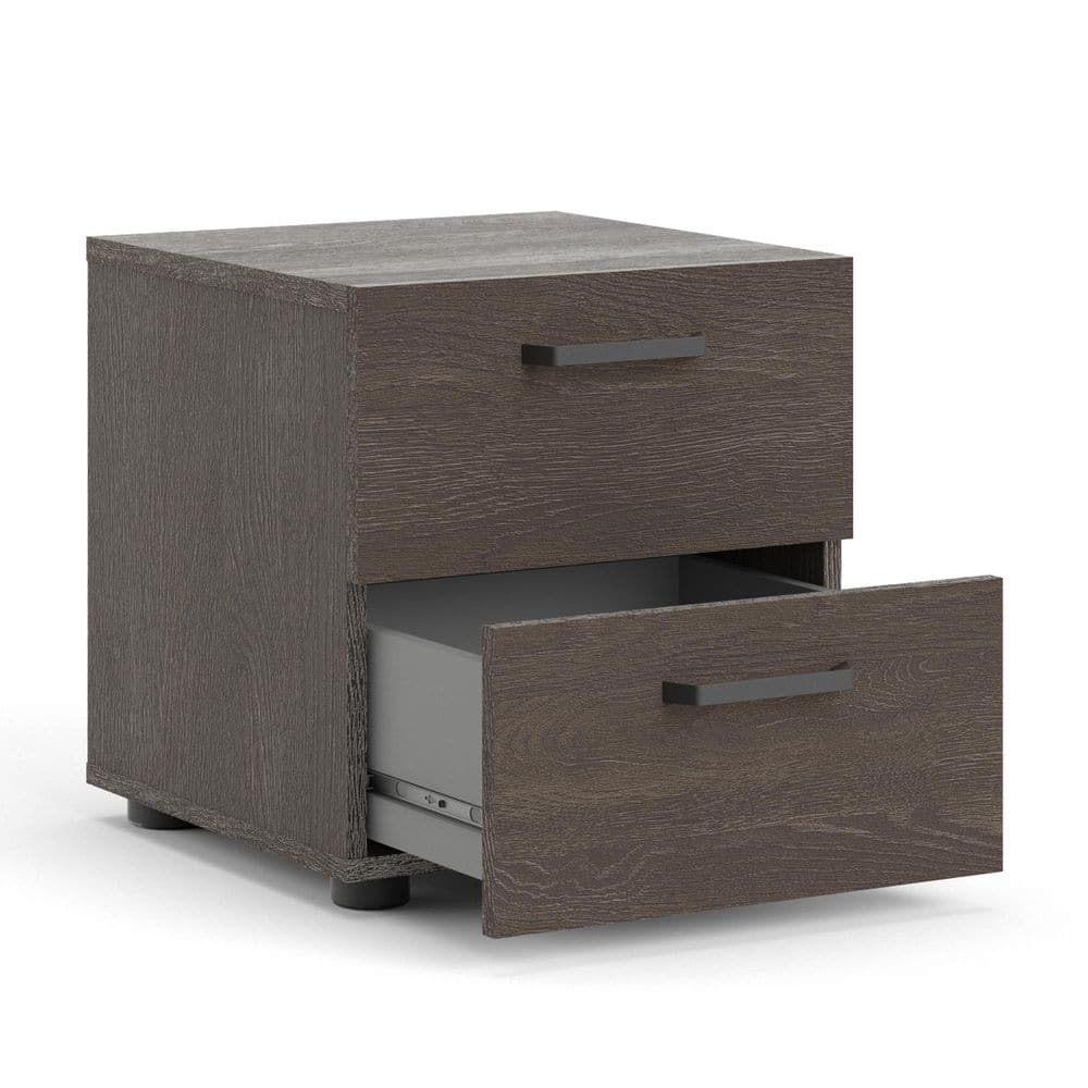 Dallas Dark Chocolate 2 Drawer Nightstand with Streamlined Hardware