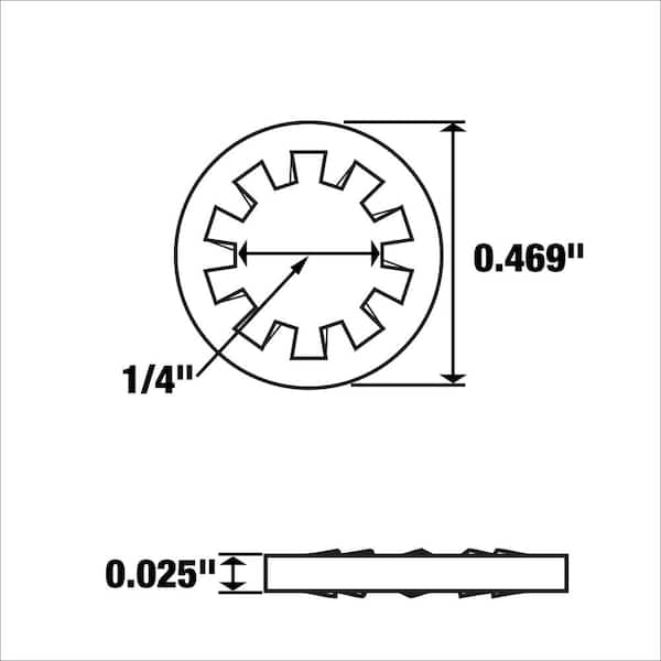 Everbilt 1/4 in. Zinc-Plated Steel Internal Tooth Lock Washer (18
