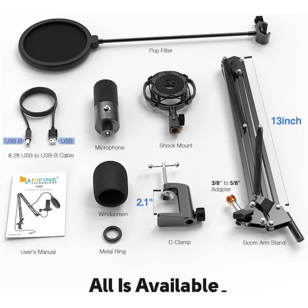YICHUHAOXI Studio USB Condenser Microphone Kit Boom Arm Stand