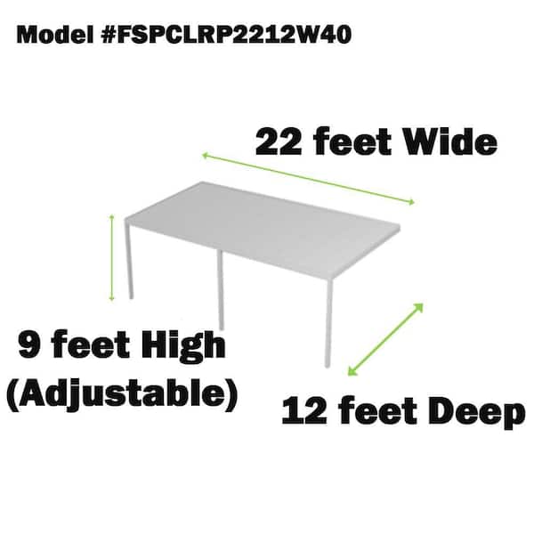 Contempra Aluminum 22 ft. x 12 ft. White Patio Cover with 3 in. Solid Insulated Roof Panels 40 lb. Snow Load 4 Posts