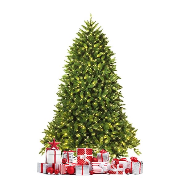 Costway 6ft Pre-lit Hinged Christmas Tree w/ Remote Control & 9 Lighting  Modes