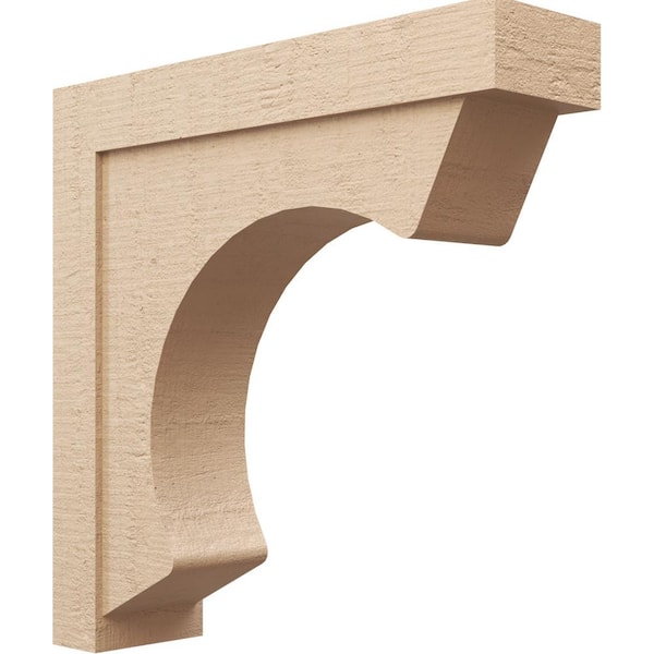 Ekena Millwork 8 in. x 32 in. x 32 in. Thin Emerson Rough Cedar Woodgrain TimberThane Corbel, Primed Tan