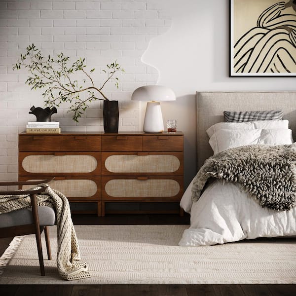 white christmas dresses Nathan James Andrew 3 Drawer Rattan Dresser Black/Light Oak main image 0