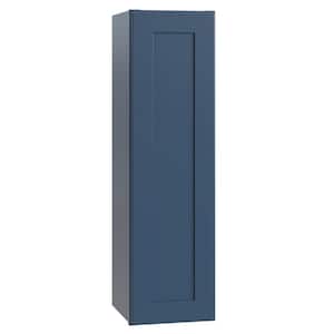 Newport Blue Painted Plywood Shaker Assembled Wall Kitchen Cabinet Soft Close 15 in W x 12 in D x 36 in H