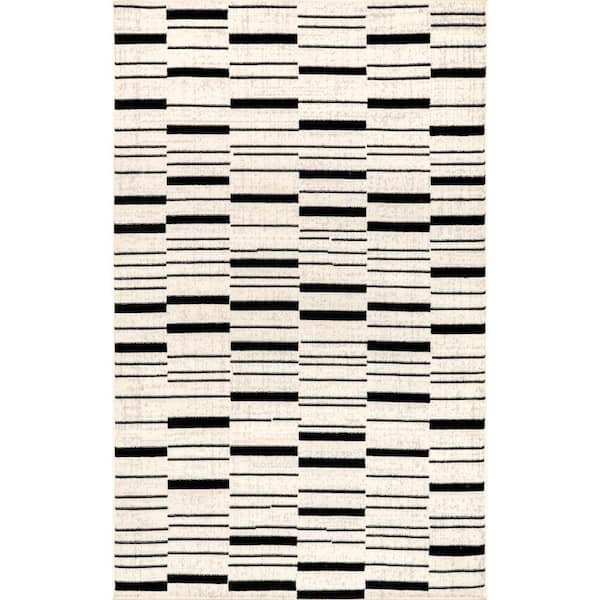 nuLOOM Birdie Modern Lines Beige 8 ft. 10 in. x 12 ft. Area Rug