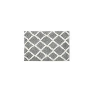 Renu 21 in. x 34 in. Gray Reversible High Pile Tufted Microfiber Rectangle Bath Rug