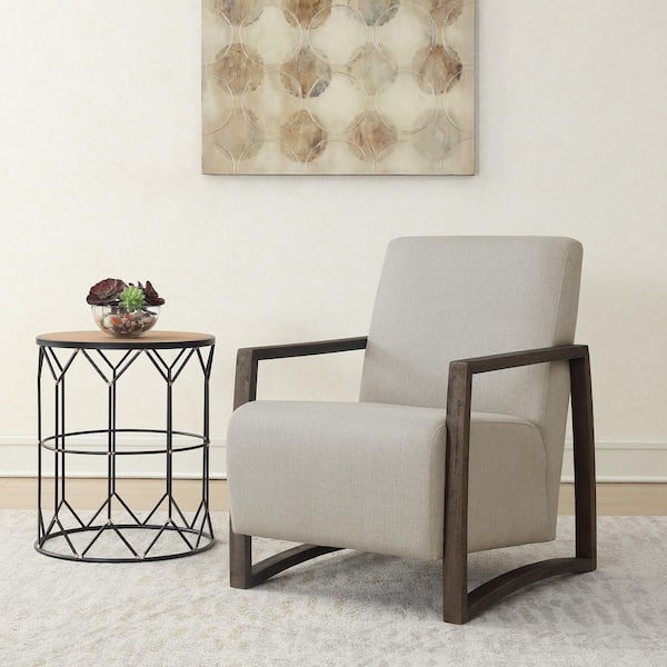 Furman Linen Polyester Arm Chair (Set of 1) with Floating Chair Design