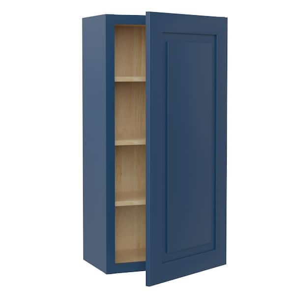 Grayson 18 in. W x 12 in. D x 42 in. H Assembled Plywood Wall Kitchen Cabinet in Mythic Blue with Soft Close