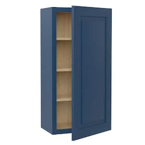 Grayson Mythic Blue Painted Plywood Shaker Assembled Wall Kitchen Cabinet Soft Close 21 in W x 12 in D x 42 in H