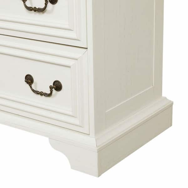 Antique White 7-Drawers 47.3 in. Wide Chest of Drawers with