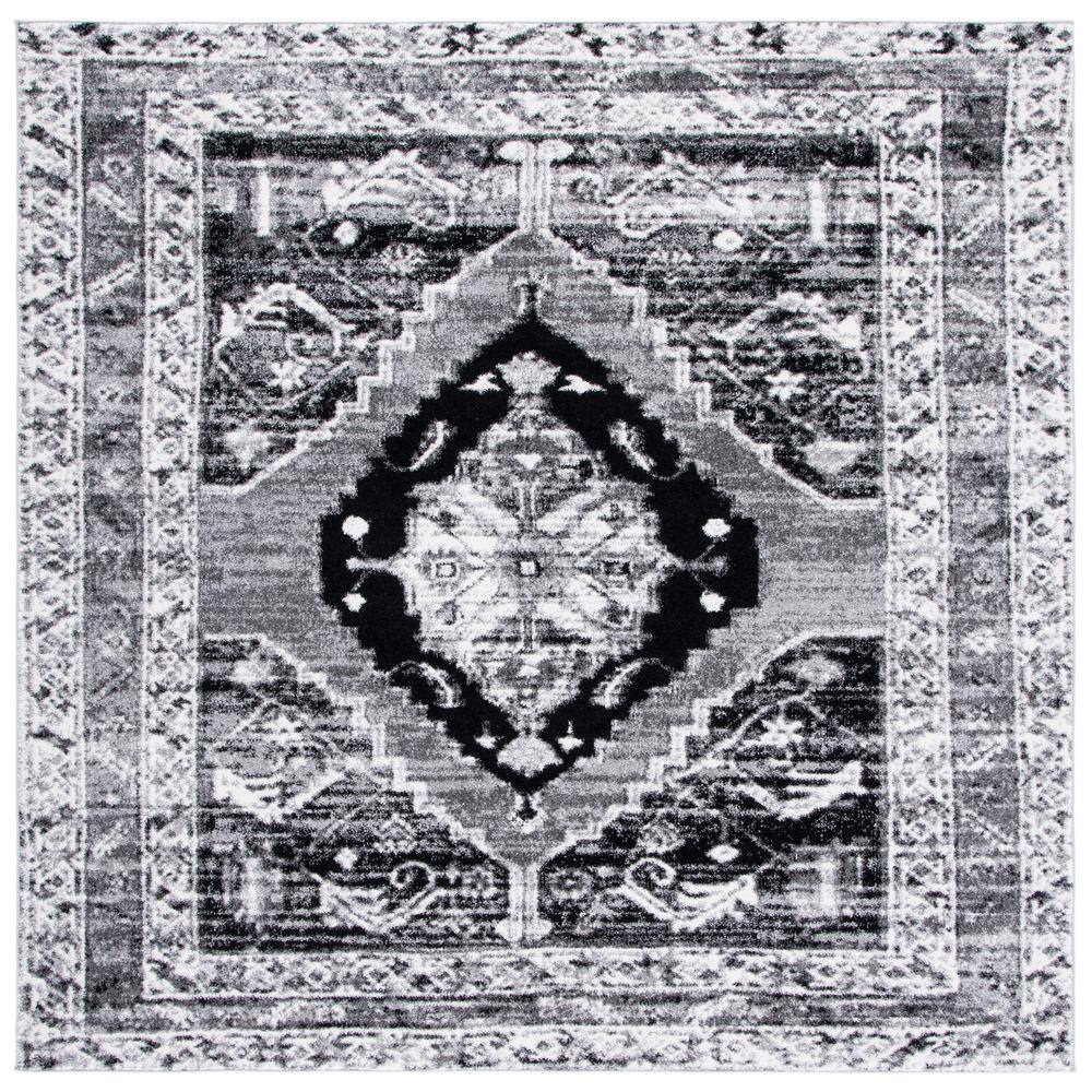 SAFAVIEH Vintage Hamadan Keighley Oriental Area Rug  Grey/Ivory  6 7  x 6 7  Square