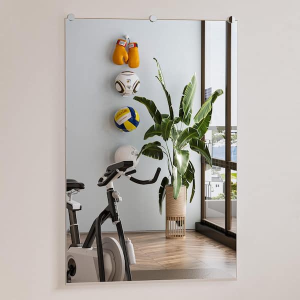 48 in. W x 32 in. H Rectangular Frameless Wall Mirror Gym Mirror Dance Mirror Bathroom Vanity Mirror