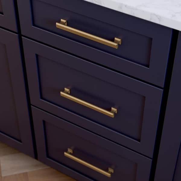 Chamfered Slim Bar 6-5/16 in. (160 mm) Classic Champagne Bronze Cabinet Handle Drawer Bar Pull