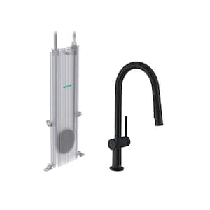 Talis N Single-Handle Pull-Down Sprayer Kitchen Faucet with QuickClean in Matte Black