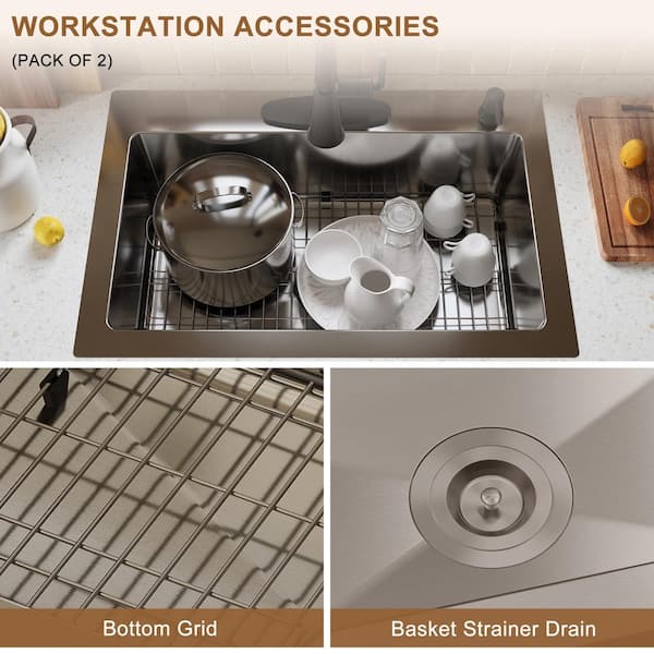 Versailles Farmhouse/Apron-Front Handmade Copper 33 in. Single Bowl Kitchen Sink with Grid