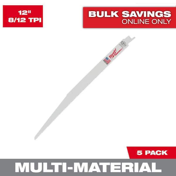 Milwaukee 12 in. 8/12 TPI Multi-Material Cutting SAWZALL Reciprocating Saw Blades (5-Pack)