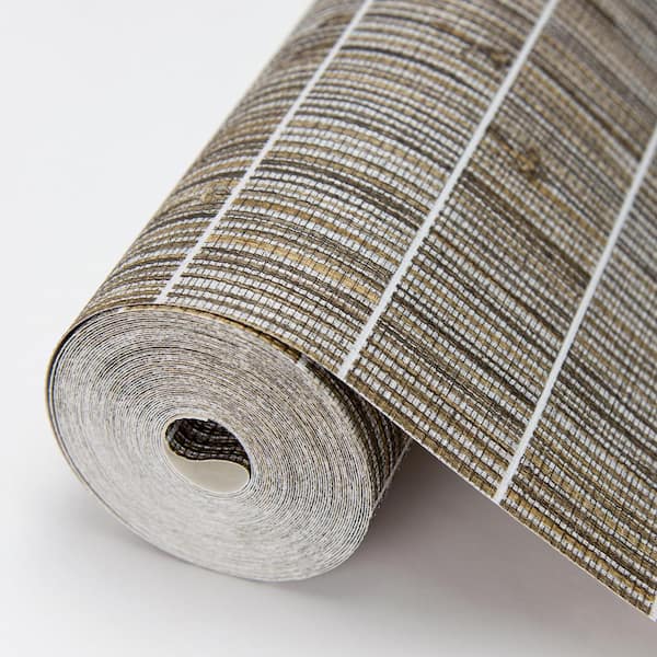 Luz Brown Faux Grasscloth Wallpaper