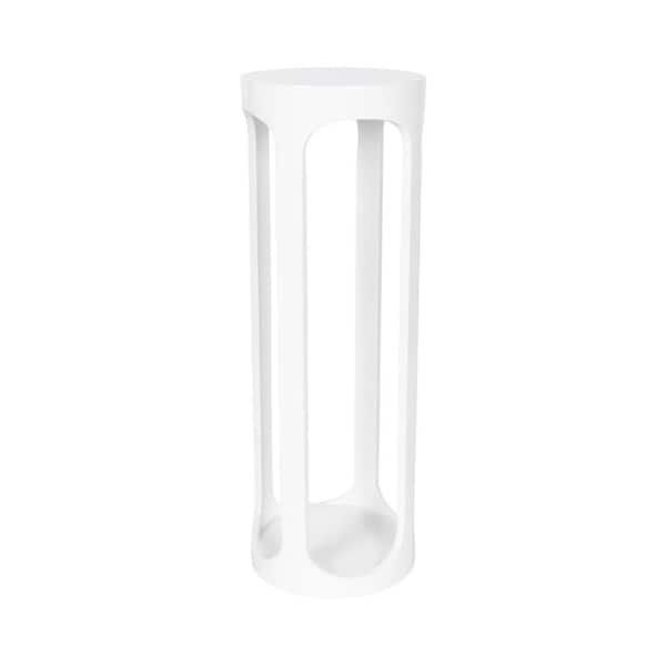 Dahl 8 in. White Round Wood End Table