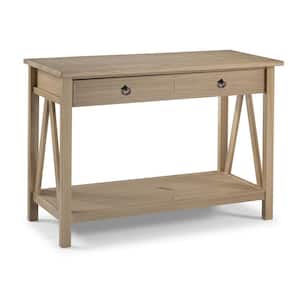 Titian 43 in. Driftwood Standard Rectangle Wood Console Table with Drawers