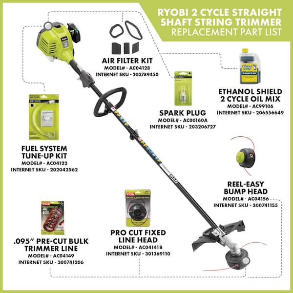 Ryobi Curved Shaft Gas String Trimmer Weed Wacker Eater Reconditioned Full Crank 