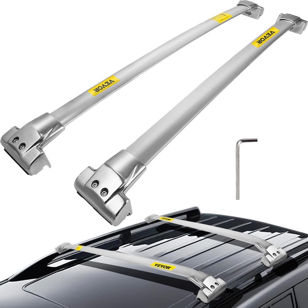  53” Aluminum Universal Roof Rack Cross Bars keyed Locks Fully  Assembled- Fit for Most SUVs Both Raised Side Rails and Integrated Rails,  Silver : Automotive