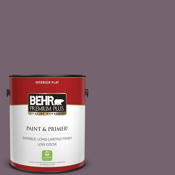 BEHR PREMIUM PLUS 1 gal. #680F-6 Shy Violet Flat Low Odor Interior Paint & Primer