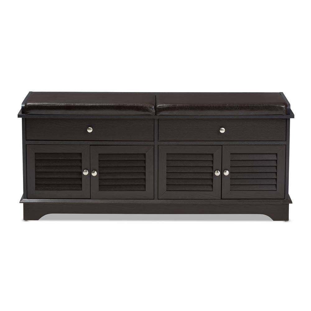 Baxton Studio Leo Dark Brown Storage Bench 288628038HD