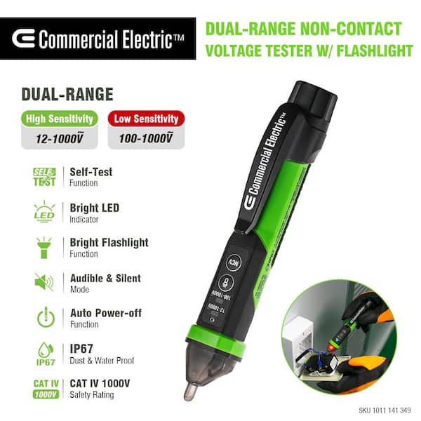 家電 tes Commercial Electric Digital Dual Range Non Contact Voltage Tester