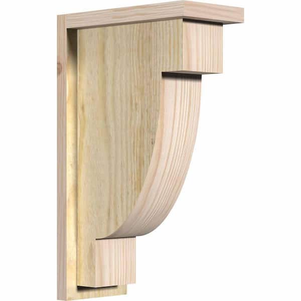 Ekena Millwork 6 in. x 12 in. x 20 in. Douglas Fir Alpine Rough Sawn Corbel with Backplate