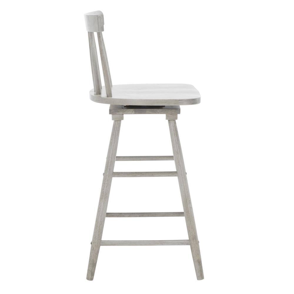 Gray Wood Swivel Windsor Counter Stool