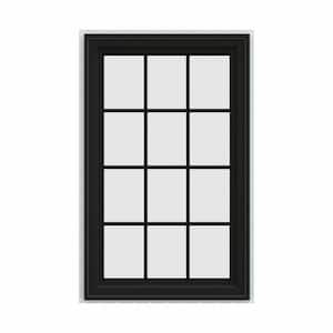 36 in. x 48 in. V-4500 Series Bronze FiniShield Vinyl Left-Handed Casement Window with Colonial Grids/Grilles