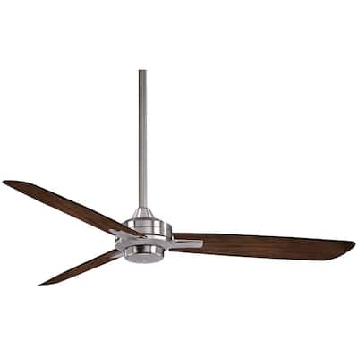 Rudolph 52 in. Indoor Brushed Nickel with Medium Maple Ceiling Fan with Wall Control