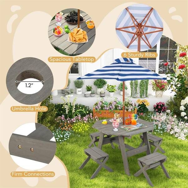 TRIPSHION PICNIC BOY フーディー 9colors Outsunny Kids Folding Picnic Table and Chair Set Rabbit